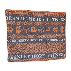 Orangetheory Festive Knit Blanket in Orange and Gray